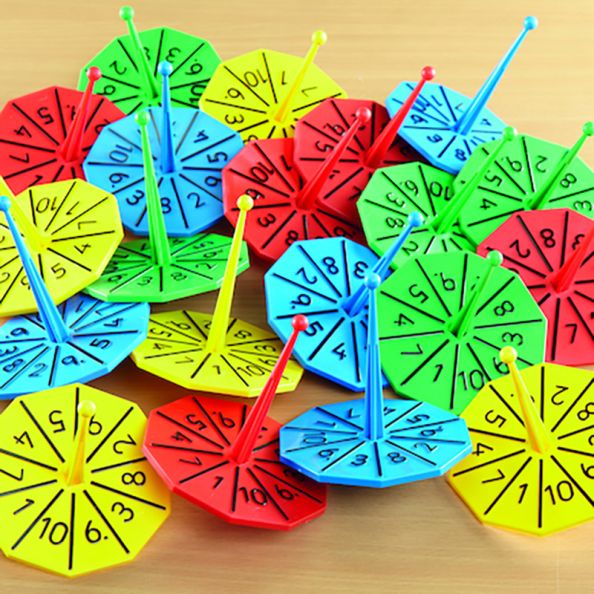 Plastic Number Spinners 1-10 4pk