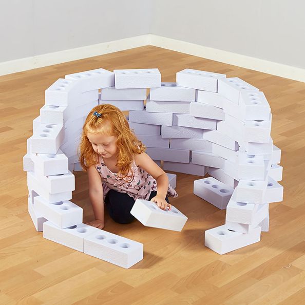 White Foam Bricks 25pk | Creative Activity