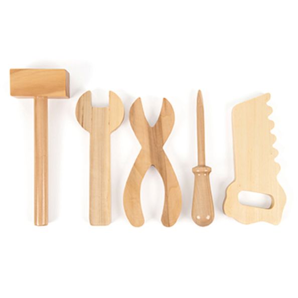Assorted Wooden Tool Collection 5pcs and Caddy | Creative Activity
