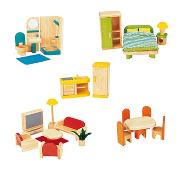 Small World Wooden Dolls House and Furniture | Creative Activity