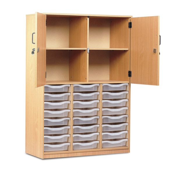 Shallow Trays and Cupboard Combination Unit Coloured Trays | Creative Activity