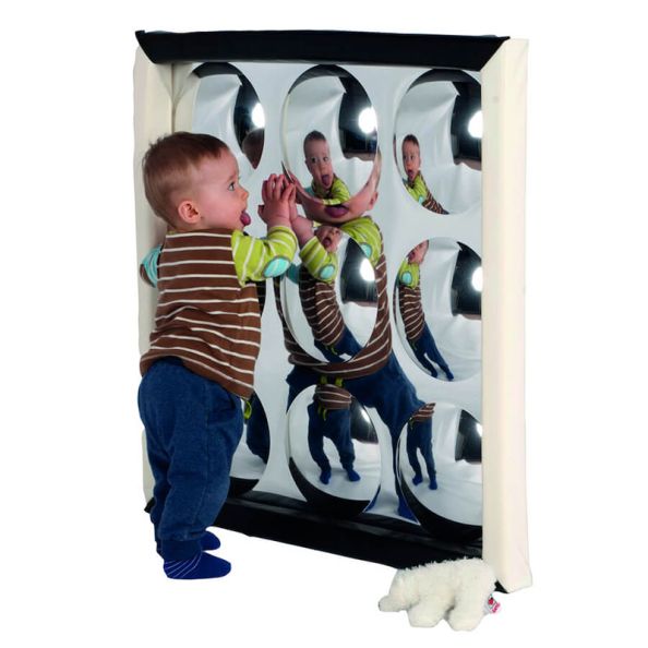 Black and White Soft Frame Bubble Mirror 50 x 50cm