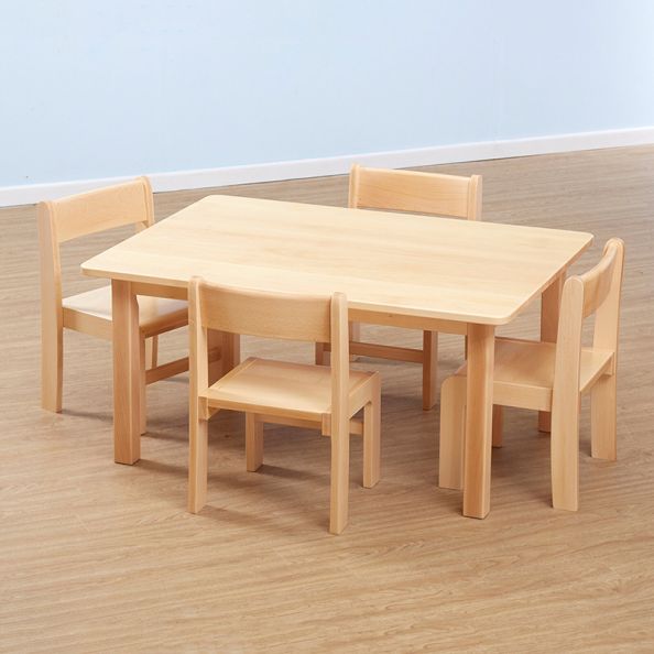 Solid Beech Rectangular Table L960mm & Chairs | Creative Activity