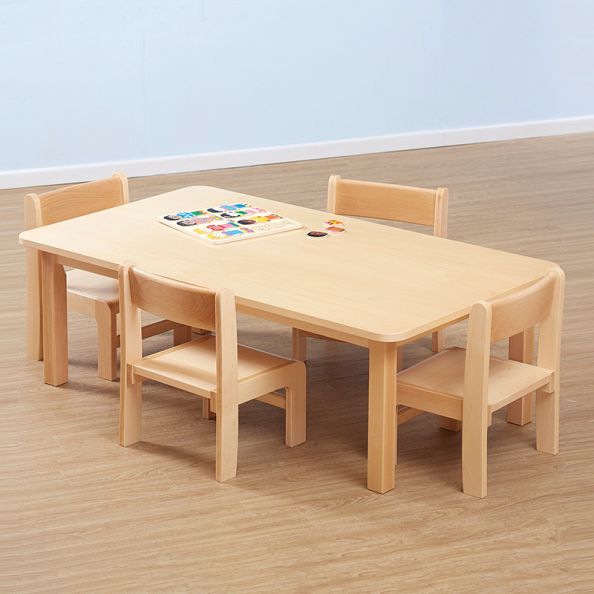 Beech Veneer Rectangular Table & Chairs Seat height 26cm | Creative Activity