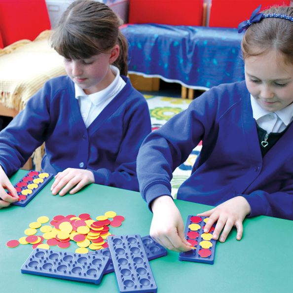 Plastic Ten Frame and 2 Colour Counters 10pk | Creative Activity