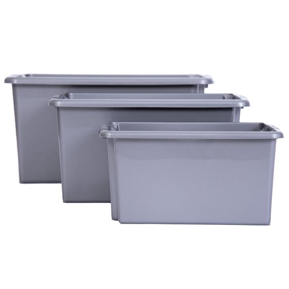 Stack and Store Plastic Storage Boxes 10pk Medium Clear | Creative Activity