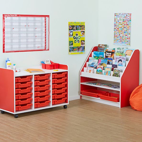 Valencia Front Facing Book Storage Red