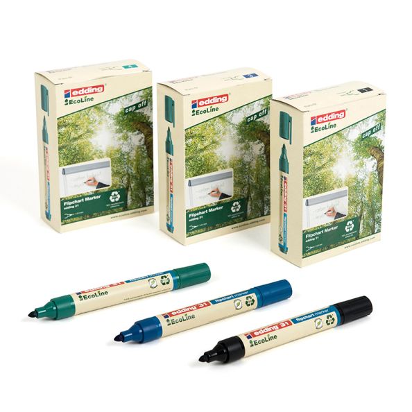 Edding 31 EcoLine Flipchart Marker 10pk Black | Creative Activity