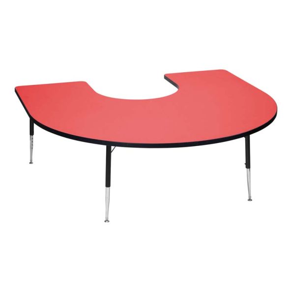 Height Adjustable Horseshoe Classroom Table Blue Top | Creative Activity