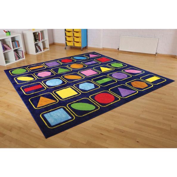 Geometric Shapes Square Placement Rug 3m x 3m | Creative Activity
