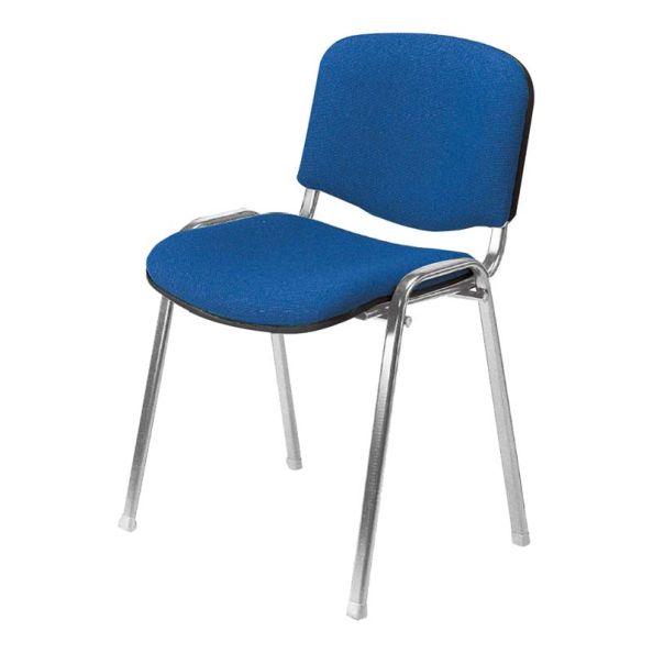 Stackable Upholstered Meeting Chair Char Grey Chrome Frame | Creative Activity