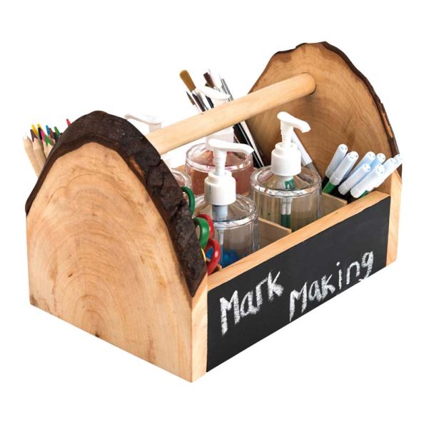 Wooden Table Top Art Sq Pencil Pot H12 xW9 x D9cm 4pk | Creative Activity
