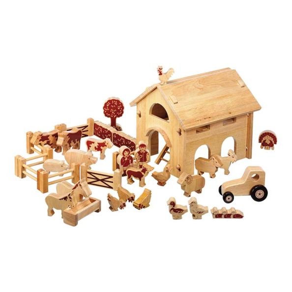 Natural Wooden Barn and Farm Set | Creative Activity