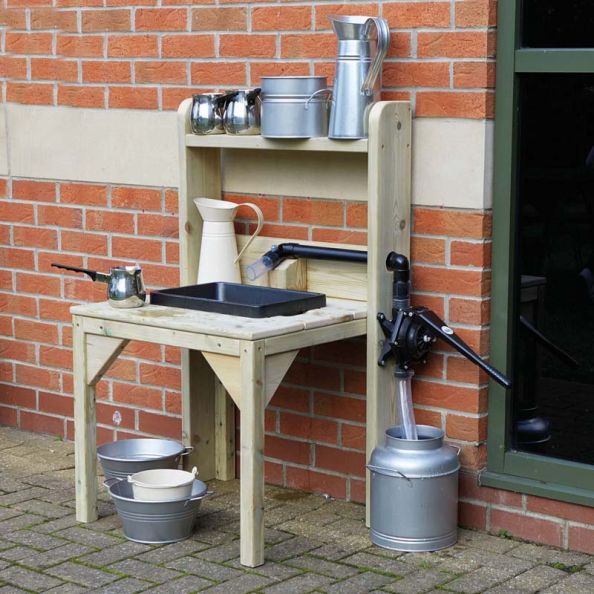 Outdoor Wooden Sink Pump Unit | Creative Activity