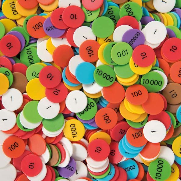 Singapore Place Value Counters 100s 10s 1s 1125pk | Creative Activity