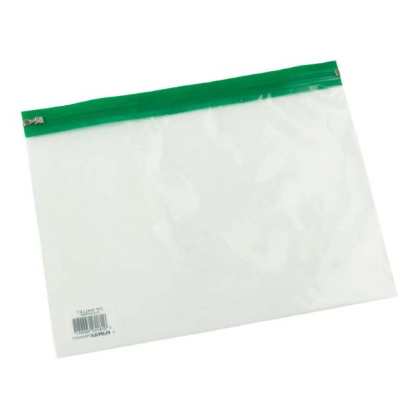 Flipfile Plastic Zip Wallets A4 25pk Green