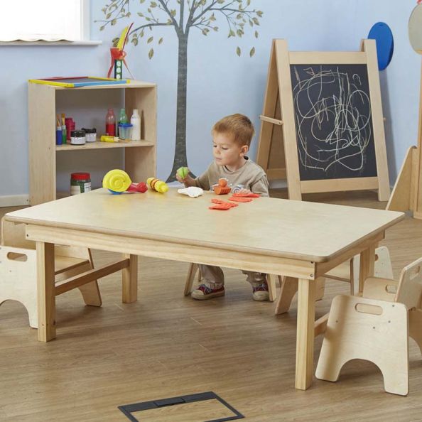 Natural Wooden Folding Early Years Table H46cm | Creative Activity
