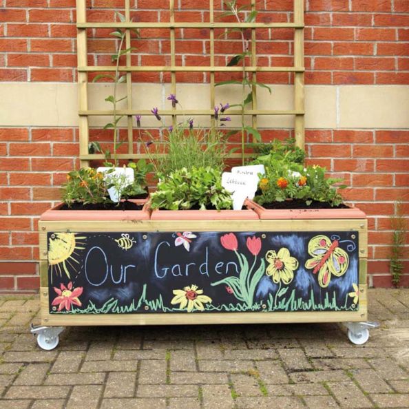Instant Garden Planter Rear Trellis 8 Box 155cm | Creative Activity