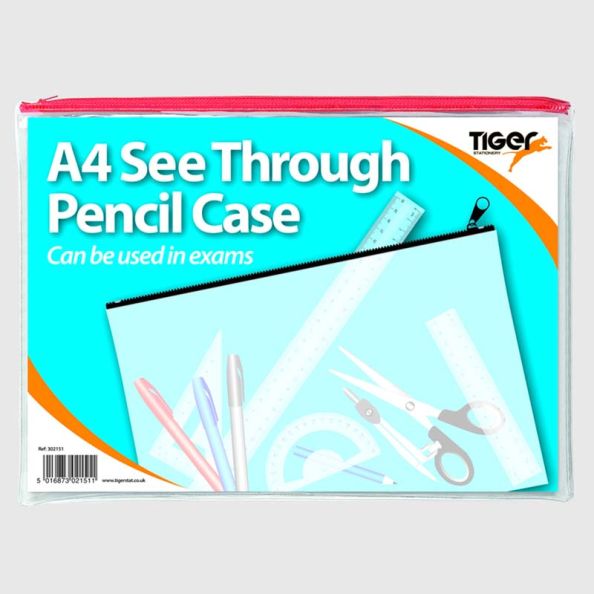 A4 Clear Pencil Case 12pk | Creative Activity