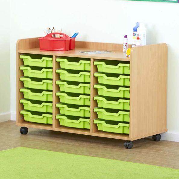 Valencia 18 Tray Storage Unit Beech