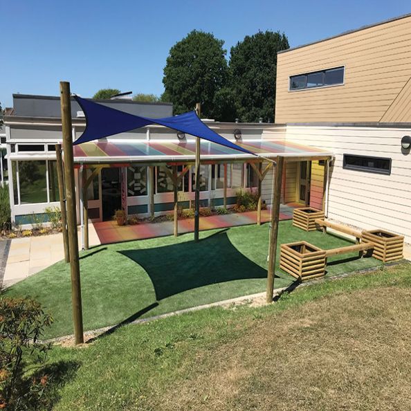 Removable Wooden Shade Sail - 5000mm x 5000mm | Creative Activity