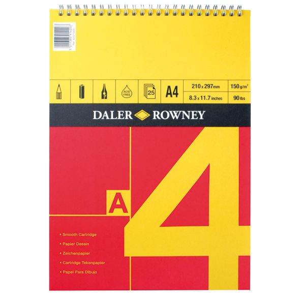 A4 Drawing Paper Spirals - Red & Yellow