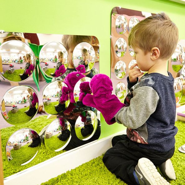 Large 9 Domed Acrylic Mirror Panel