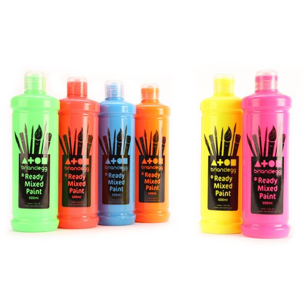 Fluorescent Ready Mixed Paint 600ml pk6 | Creative Activity