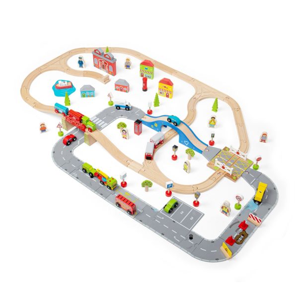 Small World Wooden Town Road & Rail Set | Early Years | Creative Activity