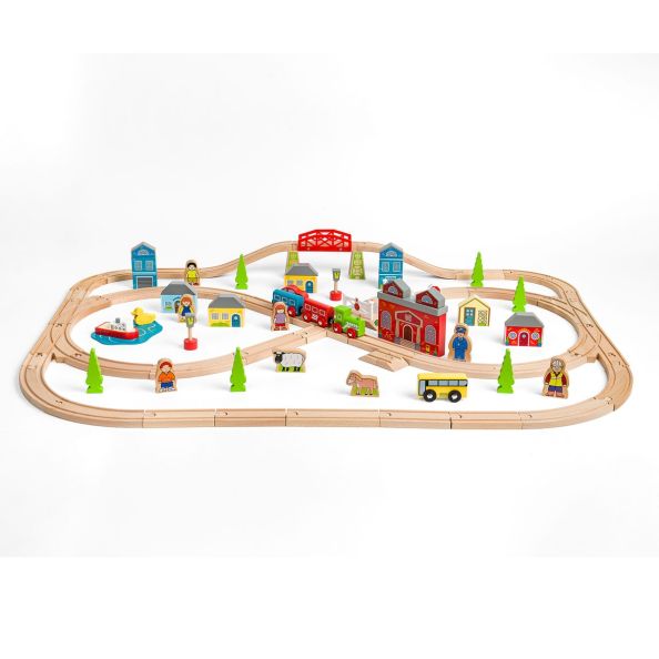 Small World Wooden Town & Country Train Set | Early Years | Creative Activity