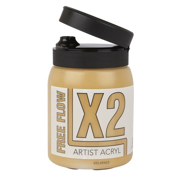 Specialist Crafts X2 Free Flow Acryl Acrylic Colour 500ml Yellow Ochre | Creative Activity