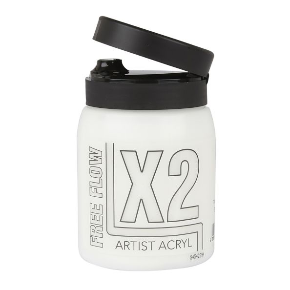 Specialist Crafts X2 Free Flow  Acryl Acrylic Colour 500ml Titanium White | Creative Activity