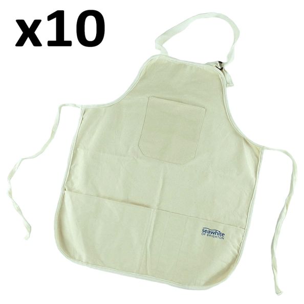 Apron Univeral size 72cmx55cm 4 pockets pack of 10 | Creative Activity