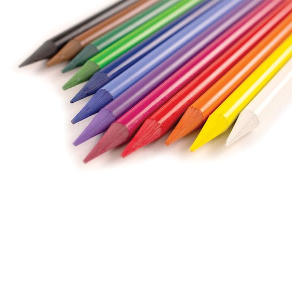 Progresso Solid Coloured Pencil Set Box of 12 mixed colours | Creative Activity