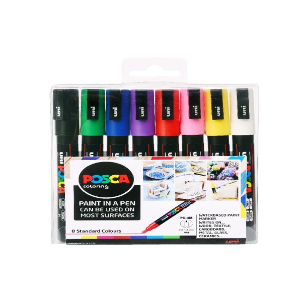 Posca Marker Set of 8 colours Fine 3M