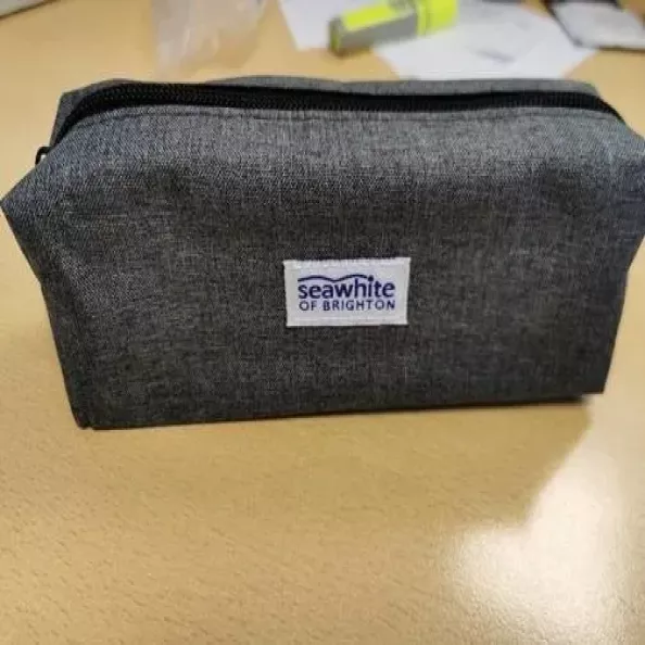 Smart Grey Fabric Zip-up Pencil Case 