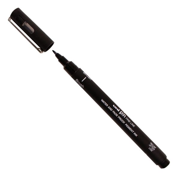 UniPin Fineliner Brush Pen Black SINGLE | Creative Activity