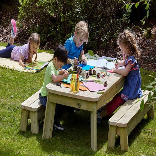 Rectangular Table & Bench Set PreSchool | Creative Activity