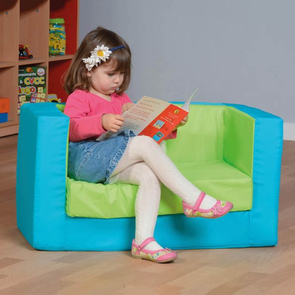 Primary Cube Sofa Blue & Navy | Creative Activity