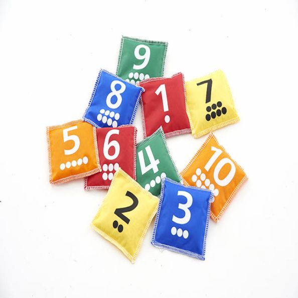 Learning Advantage - Sacchetti Di Fagotti Numerati E Con Punti, 10 Pezzi Da 10 Cm, Per Imparare I Numeri - 3