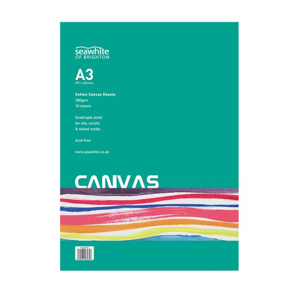 A3 Cotton Canvas Primed Pad 10 sheets Primed 280gsm  | Creative Activity