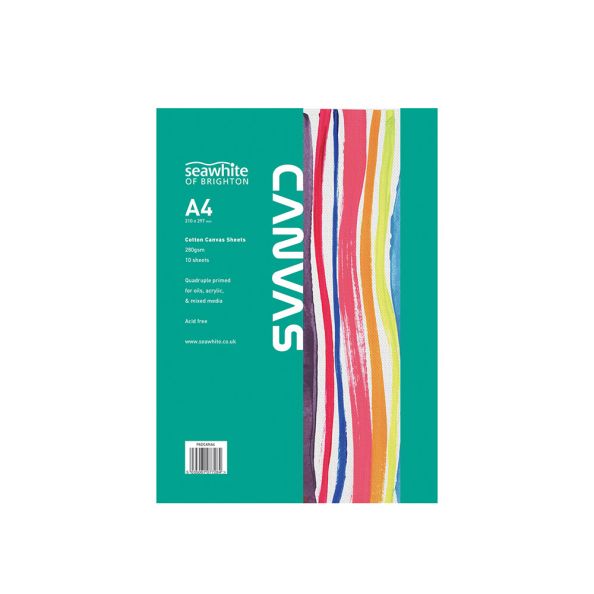 A4 Cotton Canvas Primed Pad 10 sheets Primed 280gsm  | Creative Activity