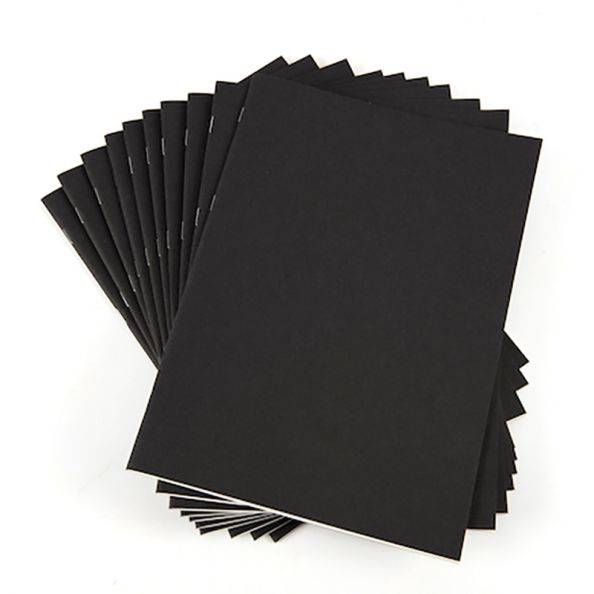 Plain Stapled Sketchbooks 100gsm A4 100pk Black