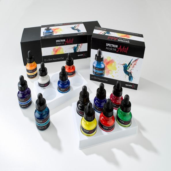 Creative Inks Spectrum Artist Acrylic Inks Assorted Set - 6 x 30ml | Educational ...