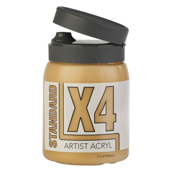 X4 Standard Acryl Acrylic Colour 500ml Gold Metallic | Creative Activity
