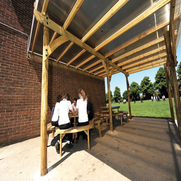 Lean-To Polycarbonate Roof Pergola - 4000mm x 4000mm | Creative Activity