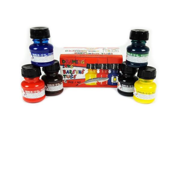 KIN Drawing Ink Set 6 x 20g assorted colours | Creative Activity