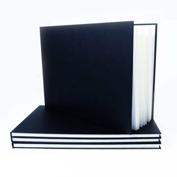 A3 Landscape Black Cloth Hardbacked Sketchbook 92 pages 140gsm | Creative Activity