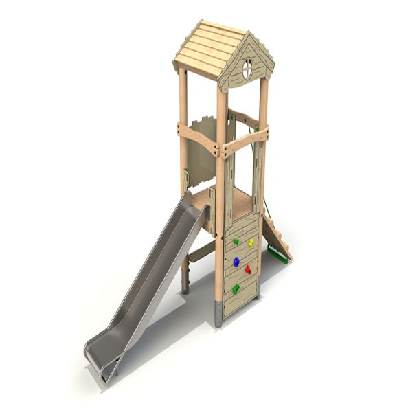 Timber Tower 2 with Steel Slide