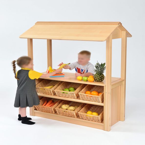 Shop Canopy with Angled Tidy with Wicker Baskets | Creative Activity